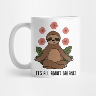 Sloth Yoga Meditation, Balance, Funny Zen Gift Mug